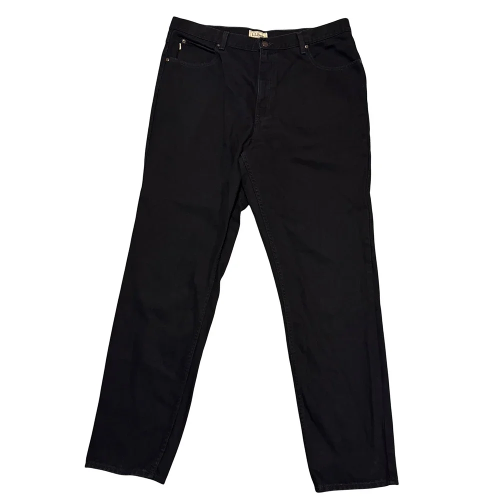 LL Bean Jeans Mens 40x34 Black Classic Fit Straight Leg Cotton Denim 220626